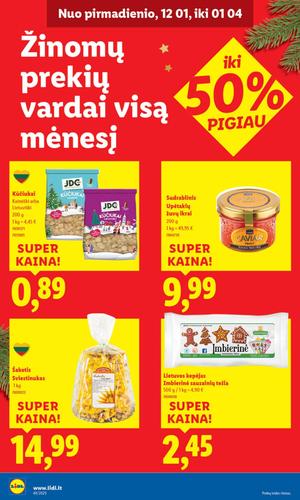 LIDL maisto akcijų leidinys nuo ketvirtadienio, gruodžio 4 d.