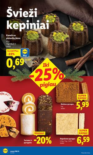 LIDL maisto akcijų leidinys nuo ketvirtadienio, gruodžio 25 d.