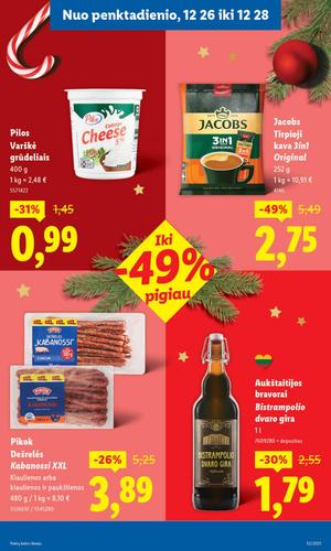 LIDL maisto akcijų leidinys nuo ketvirtadienio, gruodžio 25 d.