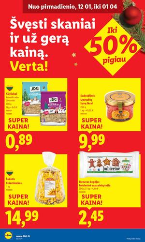 LIDL maisto akcijų leidinys nuo ketvirtadienio, gruodžio 25 d.