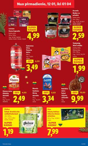 LIDL maisto akcijų leidinys nuo ketvirtadienio, gruodžio 25 d.