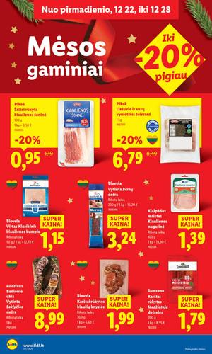 LIDL maisto akcijų leidinys nuo ketvirtadienio, gruodžio 25 d.