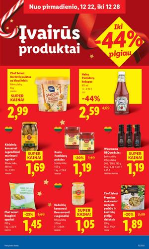 LIDL maisto akcijų leidinys nuo ketvirtadienio, gruodžio 25 d.