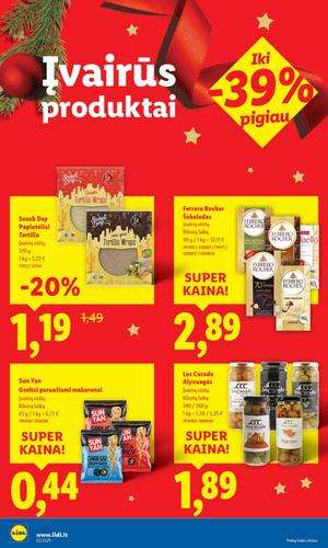 LIDL maisto akcijų leidinys nuo ketvirtadienio, gruodžio 25 d.