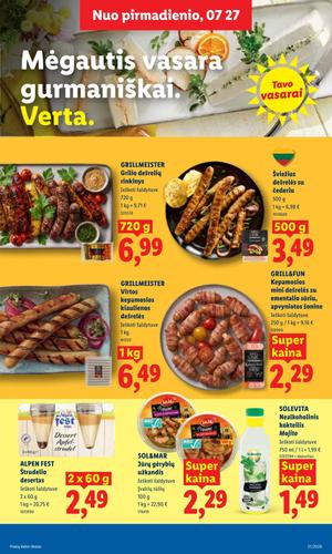 LIDL maisto akcijų leidinys nuo liepos 27 d.