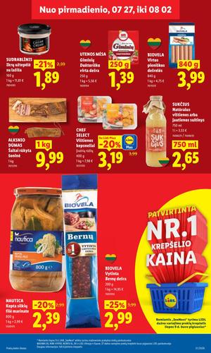 LIDL maisto akcijų leidinys nuo liepos 27 d.