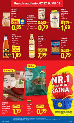 LIDL maisto akcijų leidinys nuo liepos 27 d.
