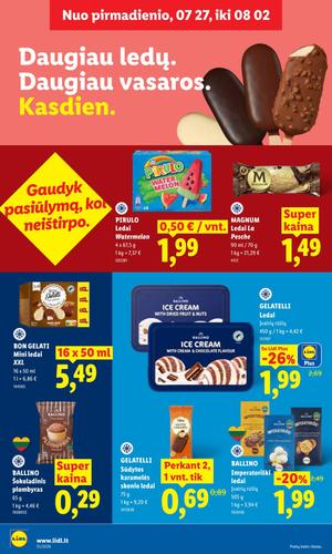 LIDL maisto akcijų leidinys nuo liepos 27 d.