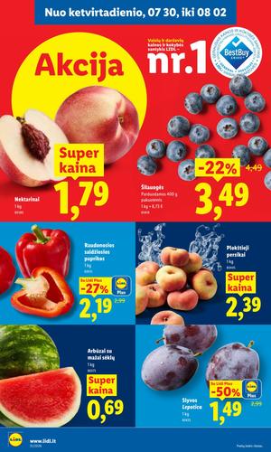 LIDL maisto akcijų leidinys nuo liepos 27 d.
