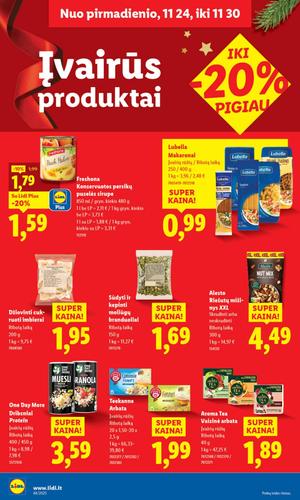 LIDL maisto akcijų leidinys nuo ketvirtadienio, lapkričio 27 d.