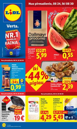 LIDL maisto akcijų leidinys nuo rugpjūčio 24 d.