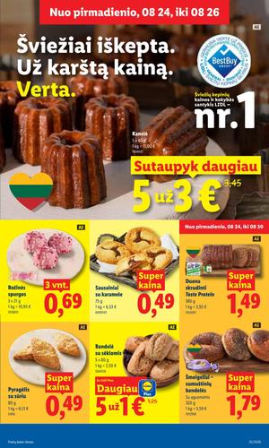 LIDL maisto akcijų leidinys nuo rugpjūčio 24 d.