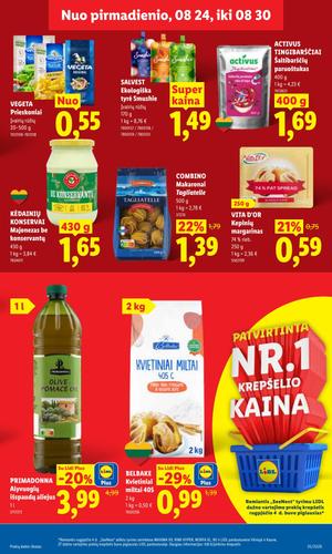 LIDL maisto akcijų leidinys nuo rugpjūčio 24 d.