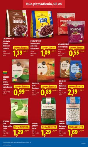 LIDL maisto akcijų leidinys nuo rugpjūčio 24 d.