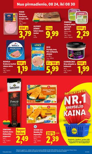 LIDL maisto akcijų leidinys nuo rugpjūčio 24 d.
