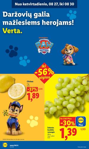LIDL maisto akcijų leidinys nuo rugpjūčio 24 d.