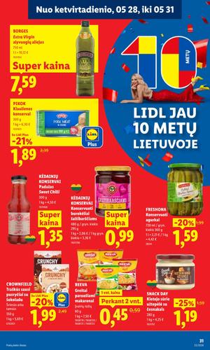 LIDL maisto akcijų leidinys nuo gegužės 25 d.