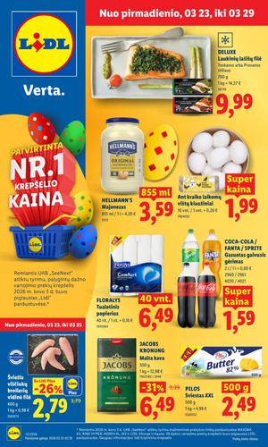 LIDL maisto akcijų leidinys nuo kovo 23 d.