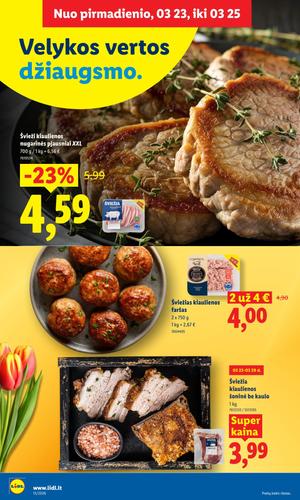 LIDL maisto akcijų leidinys nuo kovo 23 d.