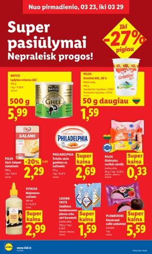 LIDL maisto akcijų leidinys nuo kovo 23 d.