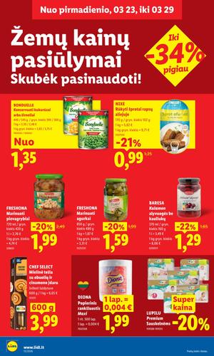 LIDL maisto akcijų leidinys nuo kovo 23 d.