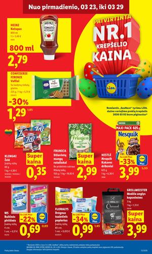 LIDL maisto akcijų leidinys nuo kovo 23 d.