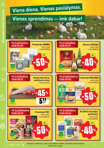 IKI akcijų leidinys "IKI Kainų leidinys Nr. 14" nuo kovo 30 d.