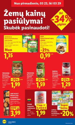 LIDL maisto akcijų leidinys nuo kovo 23 d.
