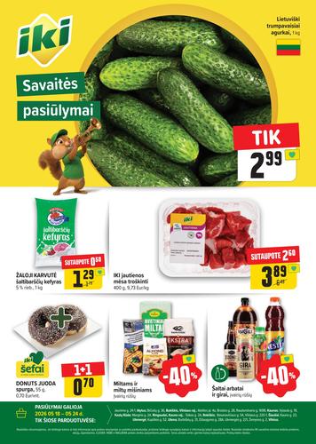 IKI akcijų leidinys "Specialūs pasiūlymai IKI parduotuvės klientams" nuo gegužės 18 d.