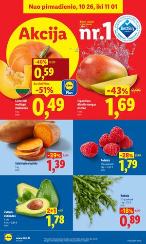 LIDL maisto akcijų leidinys nuo spalio 26 d.