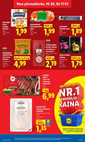 LIDL maisto akcijų leidinys nuo spalio 26 d.