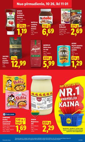 LIDL maisto akcijų leidinys nuo spalio 26 d.