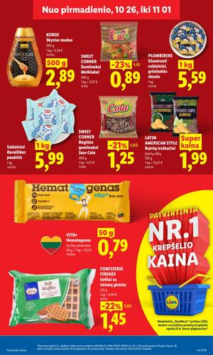 LIDL maisto akcijų leidinys nuo spalio 26 d.