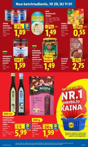 LIDL maisto akcijų leidinys nuo spalio 26 d.