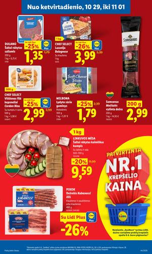 LIDL maisto akcijų leidinys nuo spalio 26 d.