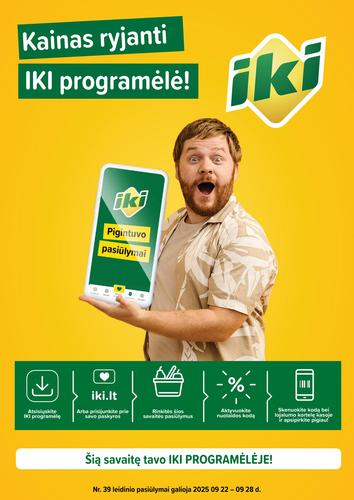 IKI akcijų leidinys "PIGINTUVO pasiūlymai Nr. 39" nuo rugsėjo 22 d.