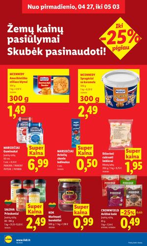 LIDL maisto akcijų leidinys nuo balandžio 27 d.