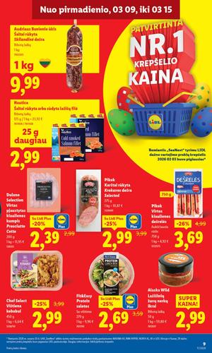 LIDL maisto akcijų leidinys nuo kovo 9 d.