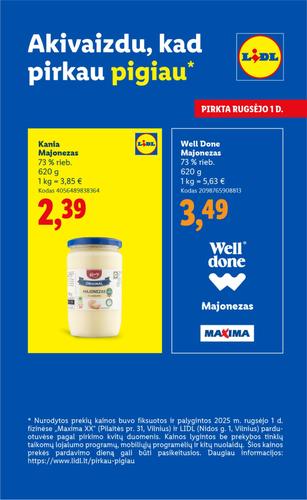 LIDL maisto akcijų leidinys nuo ketvirtadienio, rugsėjo 4 d.