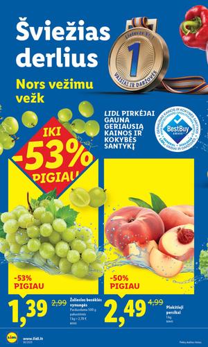 LIDL maisto akcijų leidinys nuo ketvirtadienio, rugsėjo 4 d.