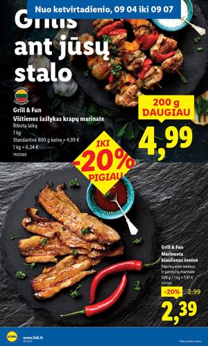 LIDL maisto akcijų leidinys nuo ketvirtadienio, rugsėjo 4 d.