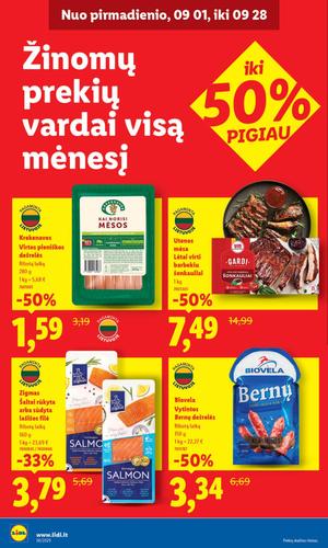 LIDL maisto akcijų leidinys nuo ketvirtadienio, rugsėjo 4 d.