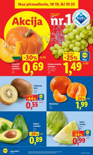 LIDL maisto akcijų leidinys nuo spalio 19 d.
