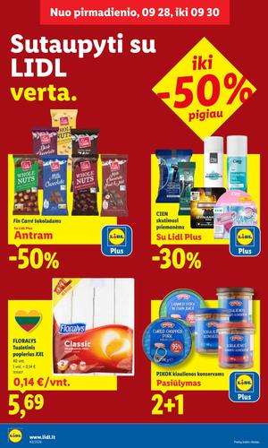 LIDL maisto akcijų leidinys nuo rugsėjo 28 d.