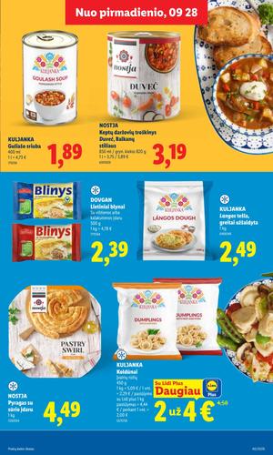 LIDL maisto akcijų leidinys nuo rugsėjo 28 d.