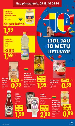 LIDL maisto akcijų leidinys nuo gegužės 18 d.