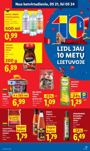 LIDL maisto akcijų leidinys nuo gegužės 18 d.