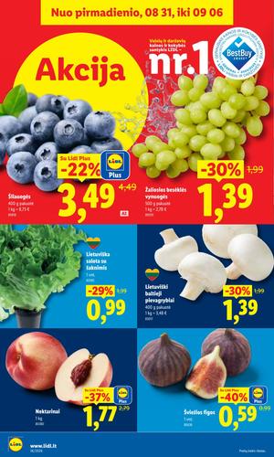 LIDL maisto akcijų leidinys nuo rugpjūčio 31 d.