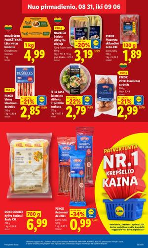 LIDL maisto akcijų leidinys nuo rugpjūčio 31 d.