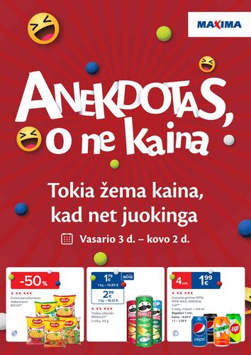 MAXIMA akcijų leidinys "Anekdotas, o ne kaina" nuo vasario 3 d.
